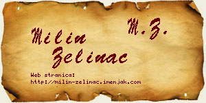 Milin Zelinac vizit kartica